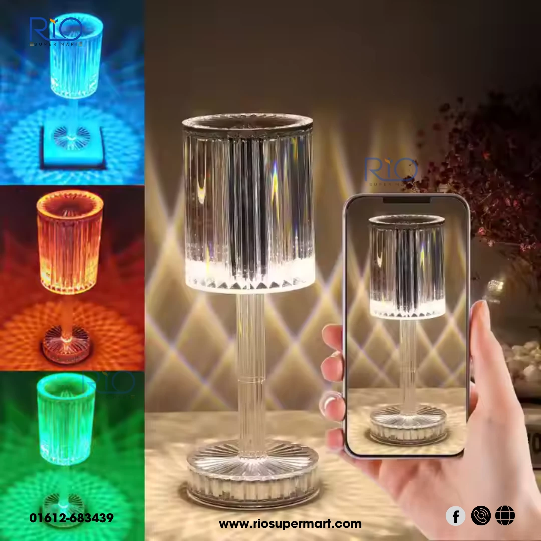 Crystal table Lamp 16 Color Changing RGB Touch Lamp - Image 6