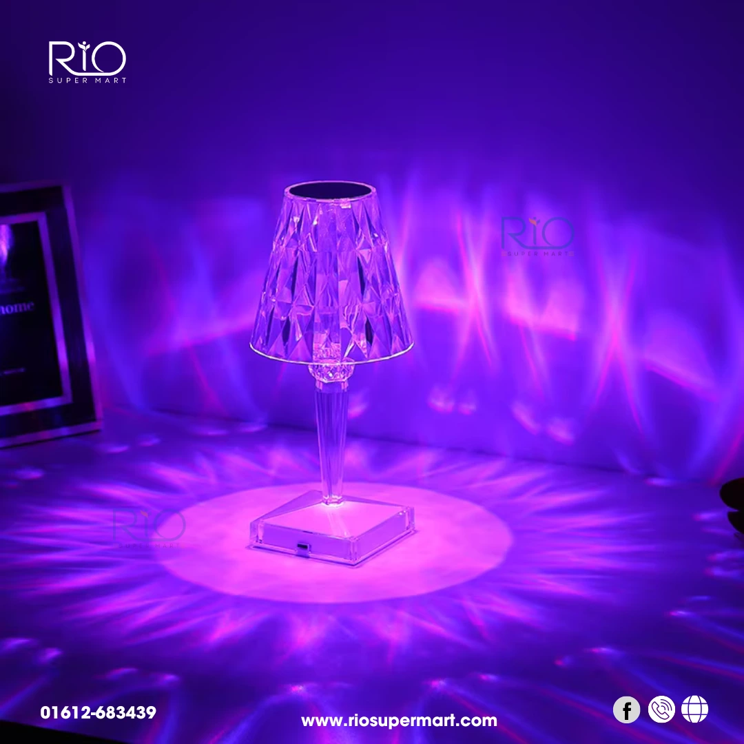 Crystal table Lamp 16 Color Changing RGB Touch Lamp - Image 4
