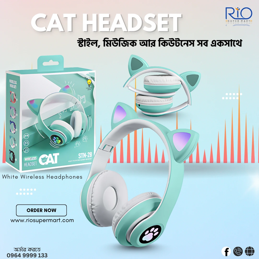 Cute Cat Headphone blutooth - Image 2