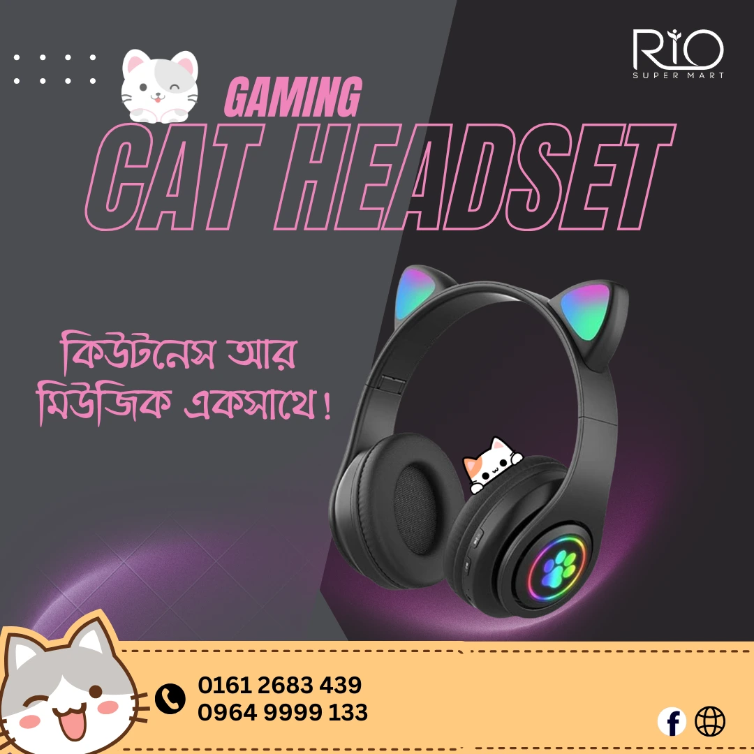 Cute Cat Headphone blutooth - Image 3