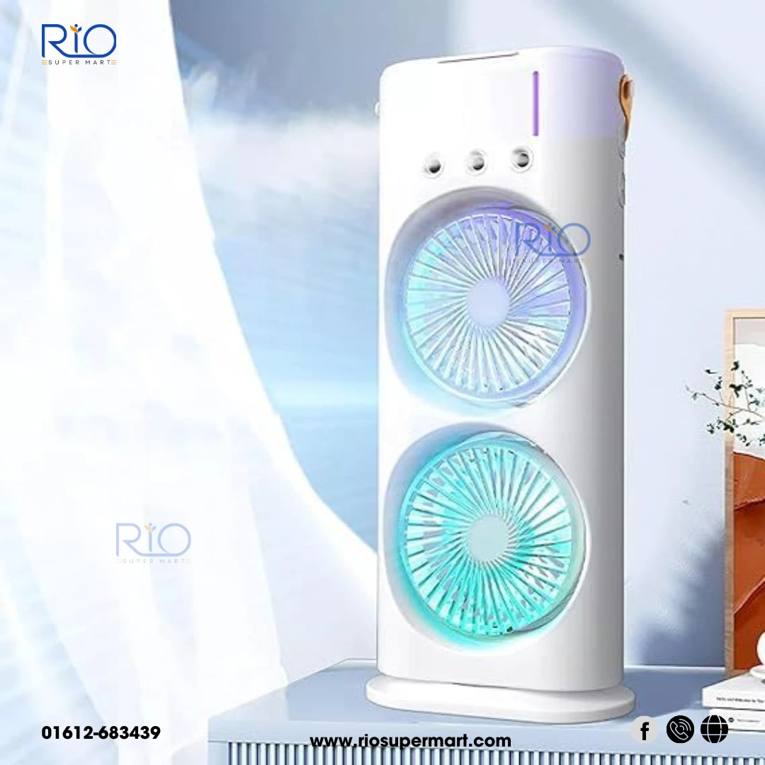 Double-Ended Rechargeable Portable And Humidifier Spray Fan
