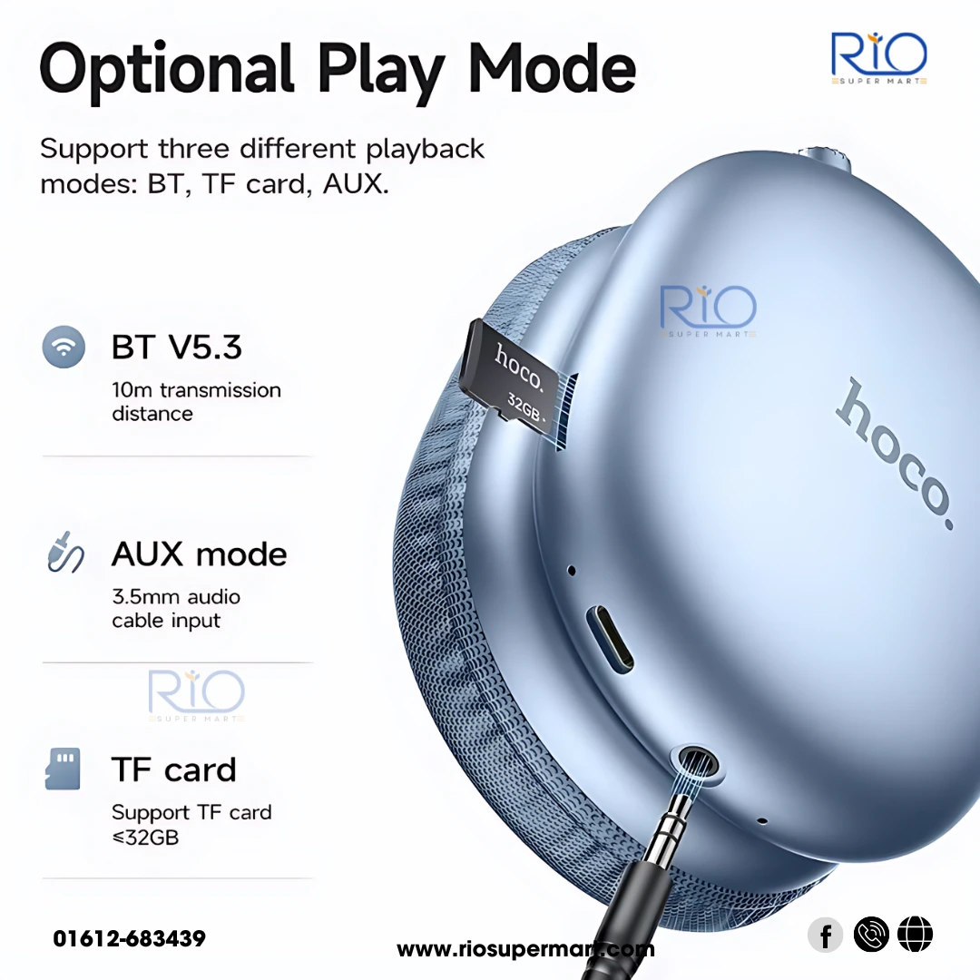 Hoco W35 Max Bluetooth Wireless Headphone - Image 5