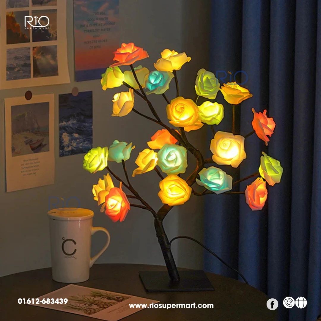 LED Rose Flower Bonsai Tree Night Lights - Image 2