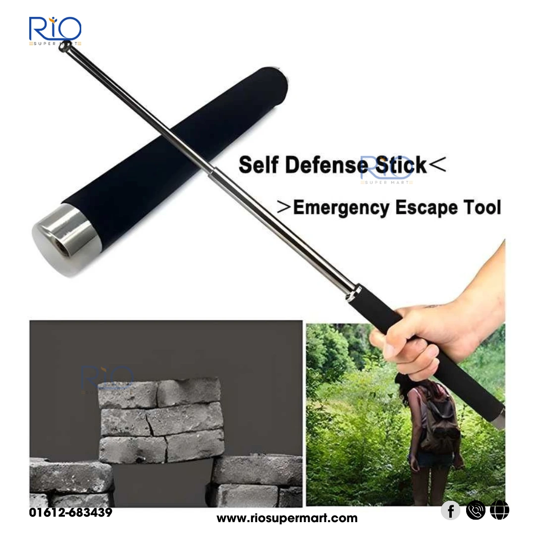 Metal Extendable Self-Defense Stick With Bag - Image 2