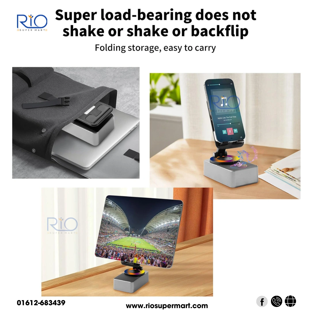 Mobile Stand With Speaker 360 Degree Rotation Stand - Image 3