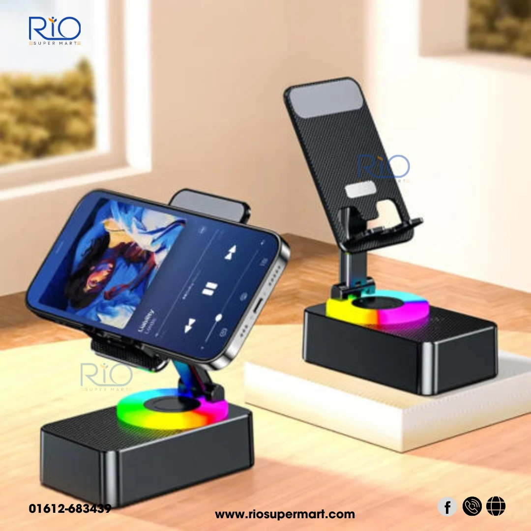 Mobile Stand With Speaker 360 Degree Rotation Stand - Image 2