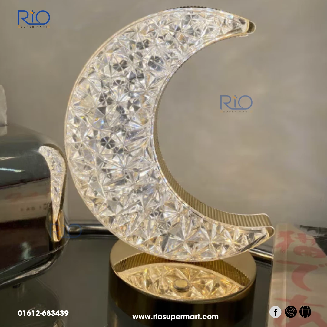 Rechargeable & Touch LED Crystal Table Lamp Light | Star & Moon Shape Lamp light - Image 2