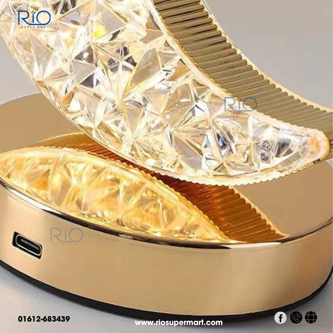 Rechargeable & Touch LED Crystal Table Lamp Light | Star & Moon Shape Lamp light - Image 6