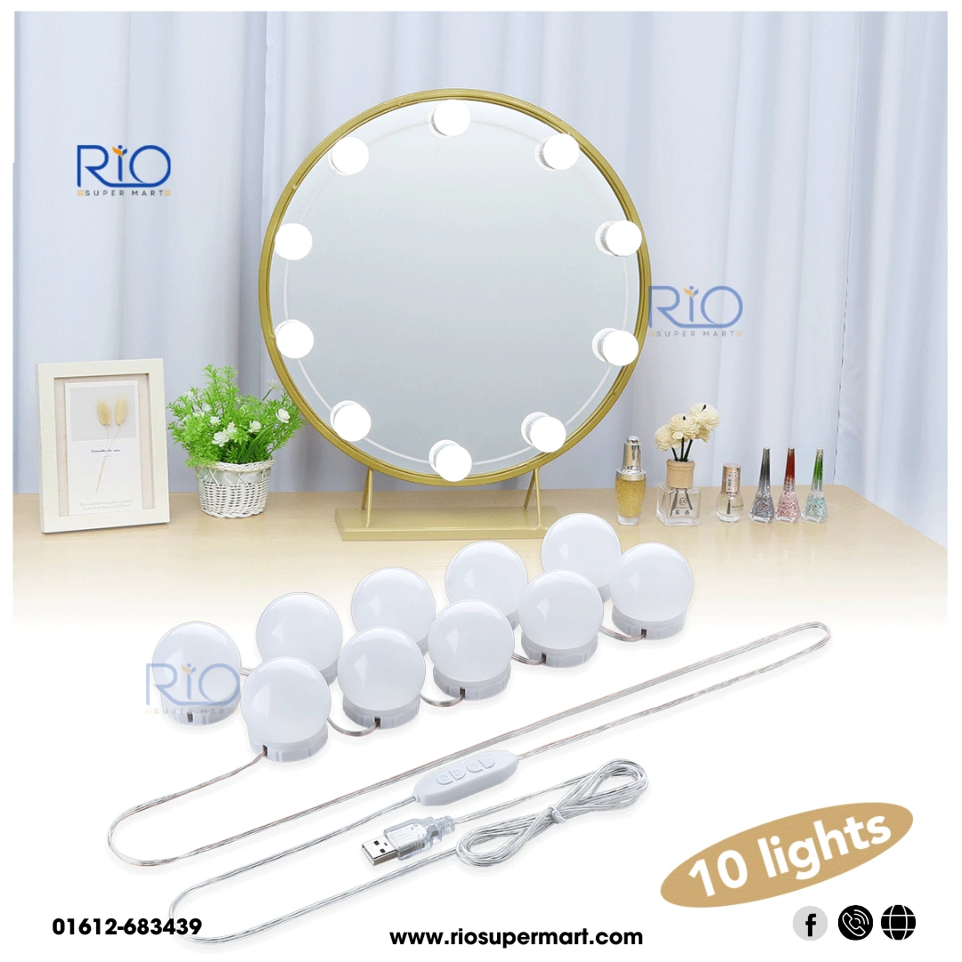 Vanity Mirror Led Light 10 LED Light - 3 Modes & USB Type