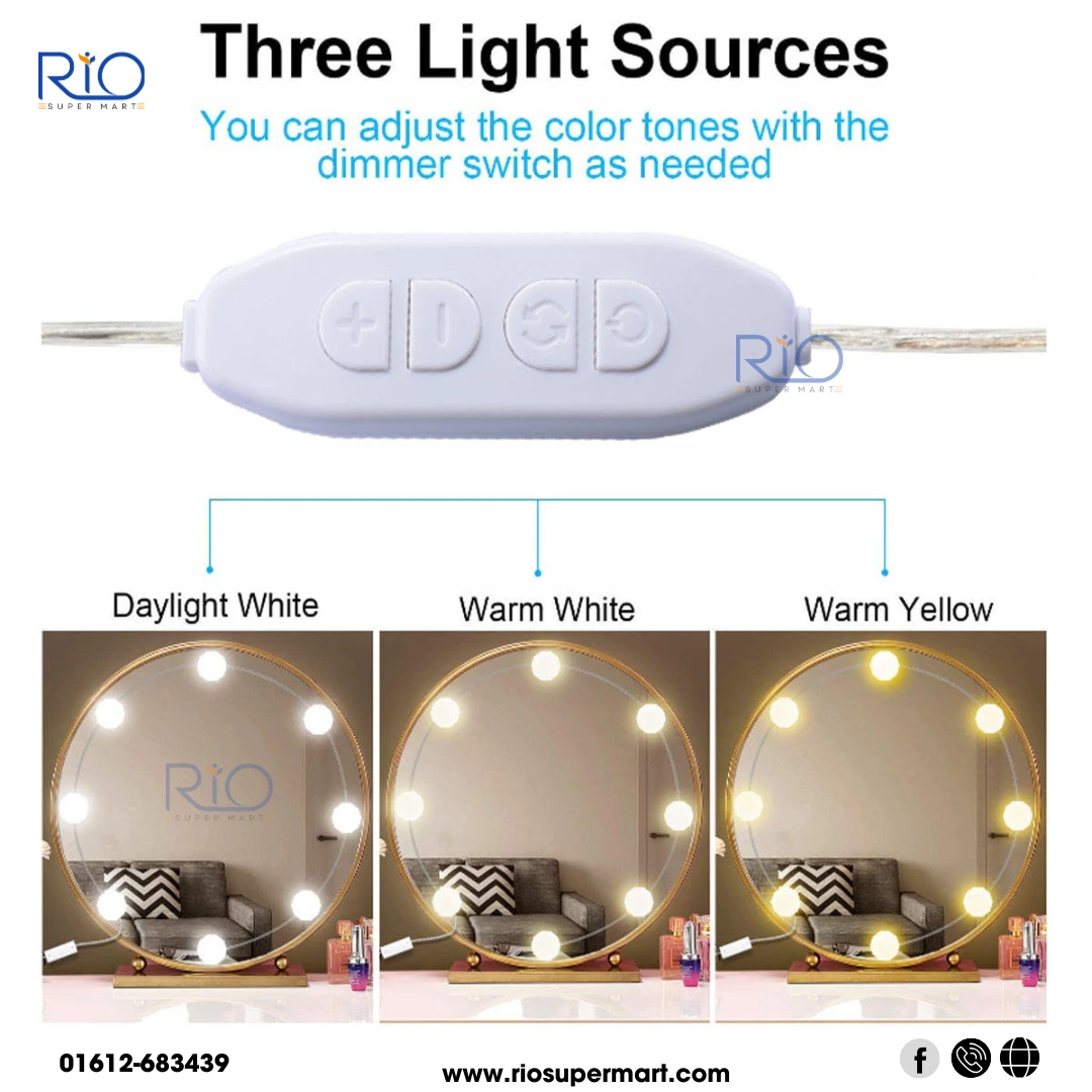Vanity Mirror Led Light 10 LED Light - 3 Modes & USB Type - Image 4